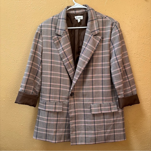 &merci Jackets & Blazers - Women's Plaid Blazer Jacket